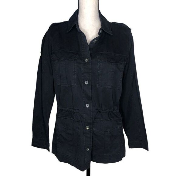 NEW Buffalo David Britton Black Twill Drawstring Waist Jacket NWT - Picture 1 of 16